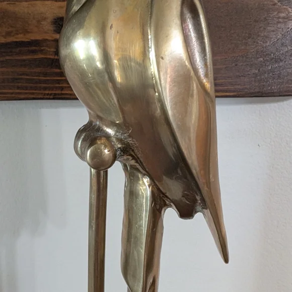 Vintage Decorative Brass Parrot Tall Perch Base Sculpture Hollywood Regency MCM - Picture 8 of 16